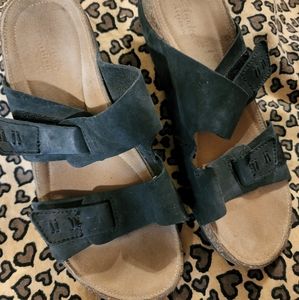 Black Leather Sandals Clarks